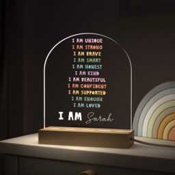 Personalised Girls Night Light Gift, Brave Strong Unique Positive Affirmation Led Lamp - thumbnail 2