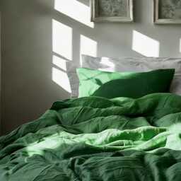 Verdant Linen Sheet Set 1 Flat & Fitted 2 Pillowcases Stonewashed 100% Flax Linen Set - thumbnail 3