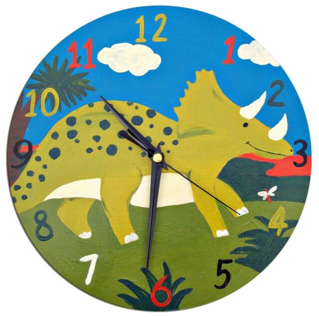 Dinosaur Clock, Kids Boys Bedroom Decor, Wall Gift For - image 1