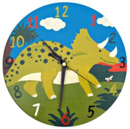 Dinosaur Clock, Kids Boys Bedroom Decor, Wall Gift For - thumbnail 1
