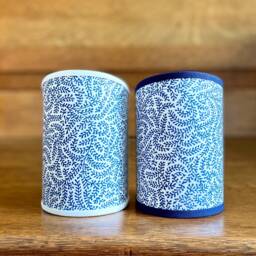 Soane Coral Blue - Handmade, Candle Clip Half Shield Lampshade For Wall Lights - thumbnail 3