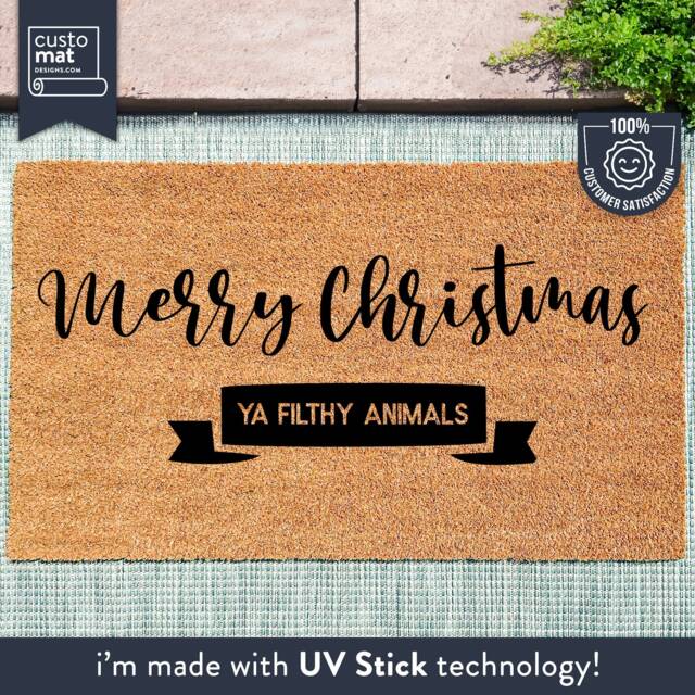 Merry Christmas Ya Filthy Animals - Door Mat Holiday Decor Gifts Home Alone Rug Porch Decorations - image 1