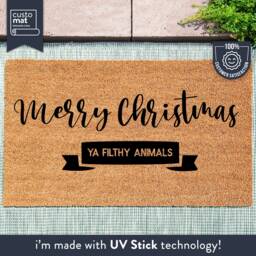 Merry Christmas Ya Filthy Animals - Door Mat Holiday Decor Gifts Home Alone Rug Porch Decorations - thumbnail 1