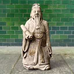 Concrete Chinese Emperor Statue Feng Shui Zen Garden Ornament Handmade Cement Sculpture Stone Imperial Asian Decor Outdoor Yard Art Gift - thumbnail 1