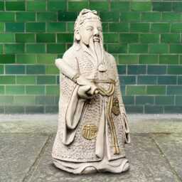 Concrete Chinese Emperor Statue Feng Shui Zen Garden Ornament Handmade Cement Sculpture Stone Imperial Asian Decor Outdoor Yard Art Gift - thumbnail 4