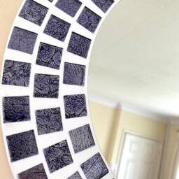 Neptune Blue Round Mosaic Mirror - thumbnail 3