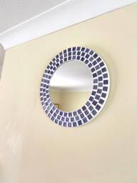 Neptune Blue Round Mosaic Mirror - thumbnail 1