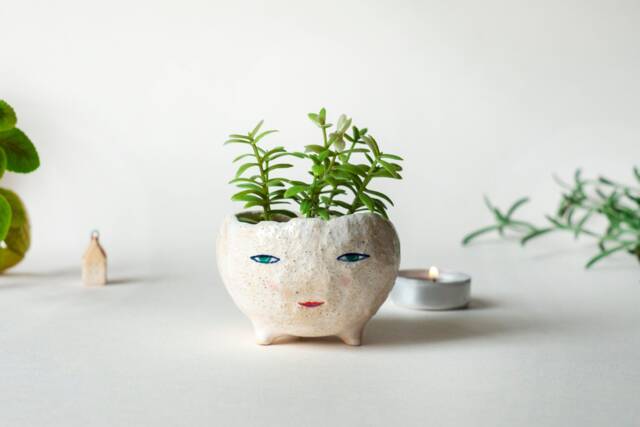 Ceramic Planter, Succulent Plant Pot, Cactus Clay Cache Flower Modern Mini Plant Pot - image 1