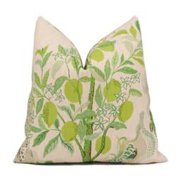 Schumacher - Citrus Garden Leaf Whimsical Fruit Trees Designer Cushion Cover Handmade Throw Pillow Luxury D??cor - thumbnail 1
