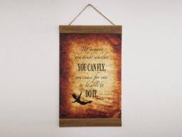 Peter Pan Quote Wood Framed Canvas Print, Aged Nursery Decor - thumbnail 1