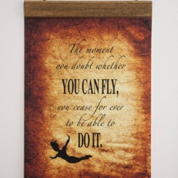 Peter Pan Quote Wood Framed Canvas Print, Aged Nursery Decor - thumbnail 2