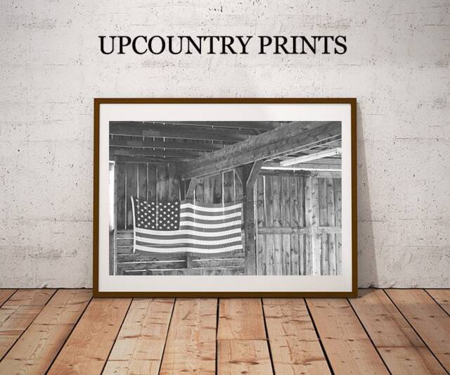 American Flag Barn Art Print Vintage Farmhouse Decor - Digital Download - image 1