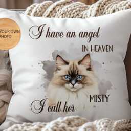 Custom Pet Photo Personalised Memorial Cushion Optional Book Loss Gift Keepsake Idea - thumbnail 2