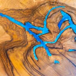 Live Edge End/Coffee Table With Glowing Resin Fillin - thumbnail 2