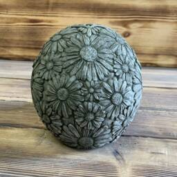 Stone Garden Large Flower Skull Gothic Human Head Ornament Statue - thumbnail 3