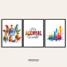Accounting Funny Wall Art - Set Of 3 Posters - Accountant Gifts Bookkeeper Finance Team Decor Watercolour Artwork Office - thumbnail 1