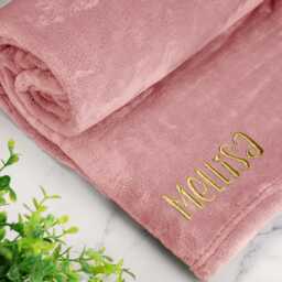 Embroidered Blanket Couples Gift - Custom Name Date Personalised Fleece For Him Her - thumbnail 1