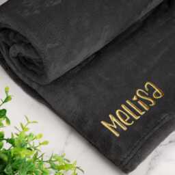 Embroidered Blanket Couples Gift - Custom Name Date Personalised Fleece For Him Her - thumbnail 3