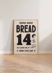 Kitchen Print, Retro Poster, Vintage Food 1950S Bread Advertisement Wall Art, Prints, Advert Dining Room - thumbnail 1