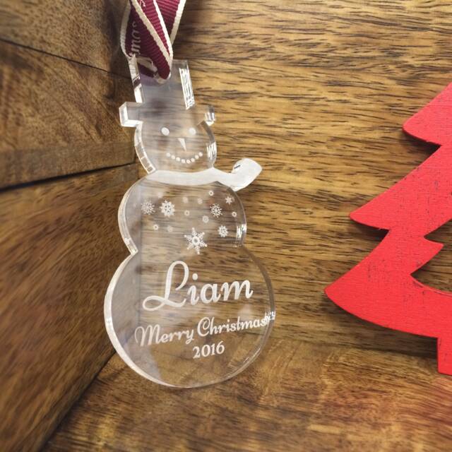Personalised Snowman Childrens Tree Bauble Decoration -Perfect Christmas Gift For Children - Celebrate Baby 1st - image 1