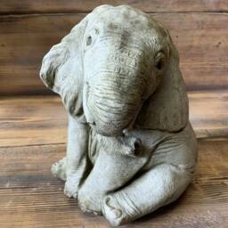 stone Garden Cute Sitting Baby Elephant Gift Ornament - thumbnail 2