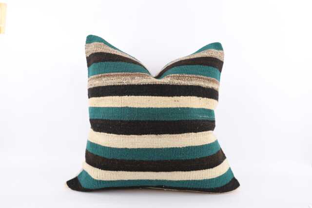 Handwoven Turkish Kilim Pillow Cover 24'' Wool Throw - image 1