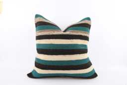 Handwoven Turkish Kilim Pillow Cover 24'' Wool Throw - thumbnail 1