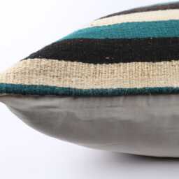 Handwoven Turkish Kilim Pillow Cover 24'' Wool Throw - thumbnail 4