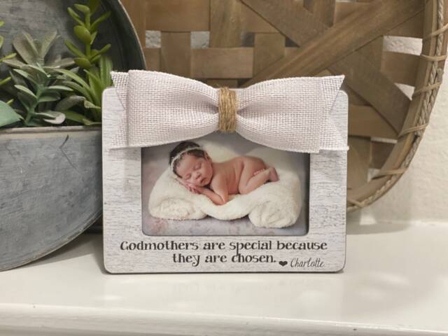 Personalized Godmother Picture Frame Gift Idea Baptism For From Godchild Custom 4x6 Godparent Confirmation - image 1