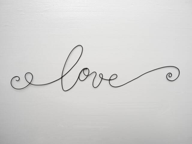 Wire Word Love, Metal Phrase, Wire Name, Wall Decoration, Letter, Door Plate, Gift Idea, Word, Sculpture - image 1