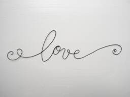 Wire Word Love, Metal Phrase, Wire Name, Wall Decoration, Letter, Door Plate, Gift Idea, Word, Sculpture - thumbnail 1