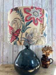 Vintage Floral Lampshade - Jacobean Style 30cm Drum Shade For Lamp