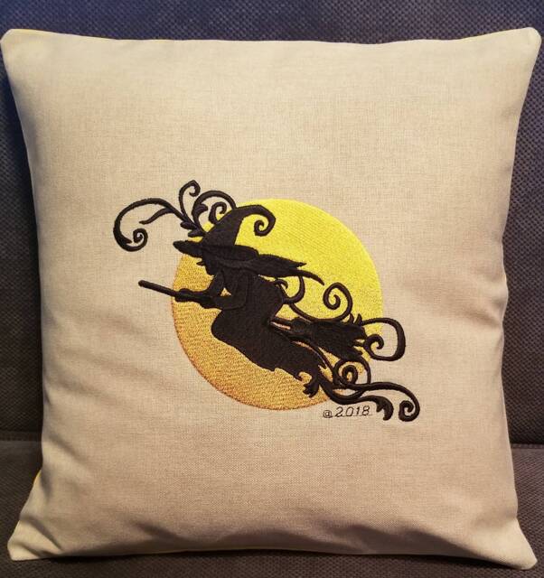 14 Inch Embroidered Halloween Pillow - image 1