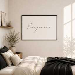 Love You More Print - Landscape Wall Art Romantic Bedroom D??cor Wedding Gift Anniversary Present Typography Poster Unframed - thumbnail 3