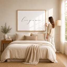 Love You More Print - Landscape Wall Art Romantic Bedroom D??cor Wedding Gift Anniversary Present Typography Poster Unframed - thumbnail 2