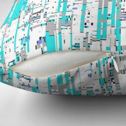 Random, Modern Pillow Or Cover, Blue Turquoise White, Home Decor, Geometric Decorative Throw Digital Art, Spring Decor - thumbnail 3