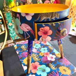 Round Colourful Wooden Nightstand With Drawer. Ideal Side Table Or Bedside Table. Completely Personalised, Any Colour Available - thumbnail 1