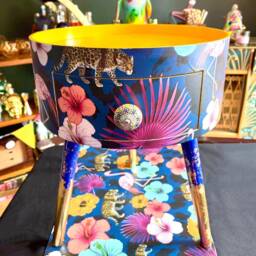 Round Colourful Wooden Nightstand With Drawer. Ideal Side Table Or Bedside Table. Completely Personalised, Any Colour Available - thumbnail 2