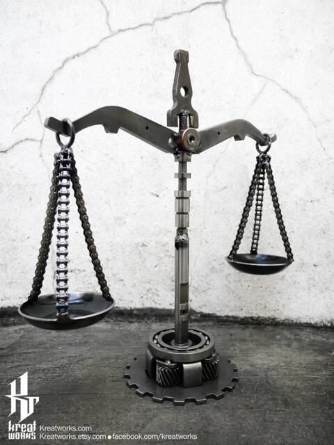 Recycled Metal Libra - Small Item - Zodiac/Astrology Sign September October Peace Fair - image 1