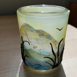 Decorative Candleholder, Tealight, Art Luminary, Polymer Clay Candle, Small Mountain Decor, Landscape - thumbnail 3