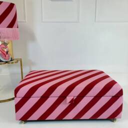Coffee Table Footstool With Storage in Paper Straw Stripe - thumbnail 3