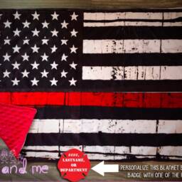 Thin Red Line Baby Blanket Firemen Blanket - thumbnail 2