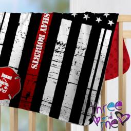 Thin Red Line Baby Blanket Firemen Blanket