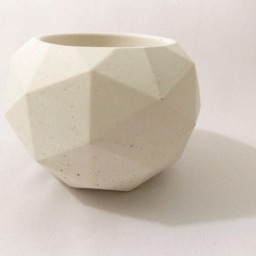 Set Of 3 Geodesic Concrete Planters/Holder Airplant Planter Concrete Tealight Gift - thumbnail 2