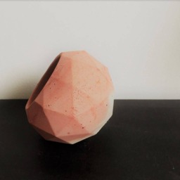 Set Of 3 Geodesic Concrete Planters/Holder Airplant Planter Concrete Tealight Gift - thumbnail 3