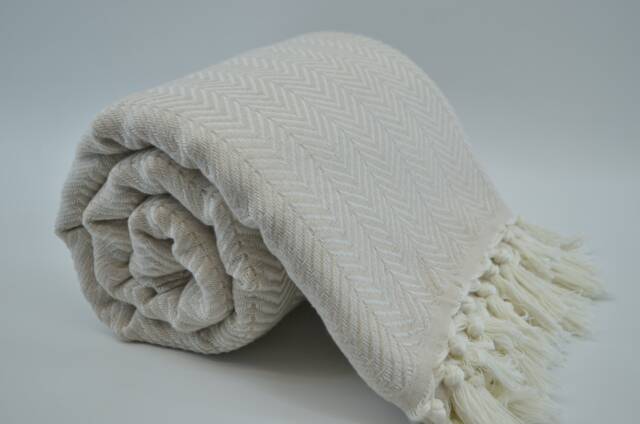 "Tan Blanket, Turkish Blanket, Bed Cover, 200cmx225cm, Cover, Beach Blanket, 79""x89" - image 1