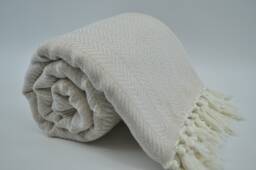 "Tan Blanket, Turkish Blanket, Bed Cover, 200cmx225cm, Cover, Beach Blanket, 79""x89" - thumbnail 1