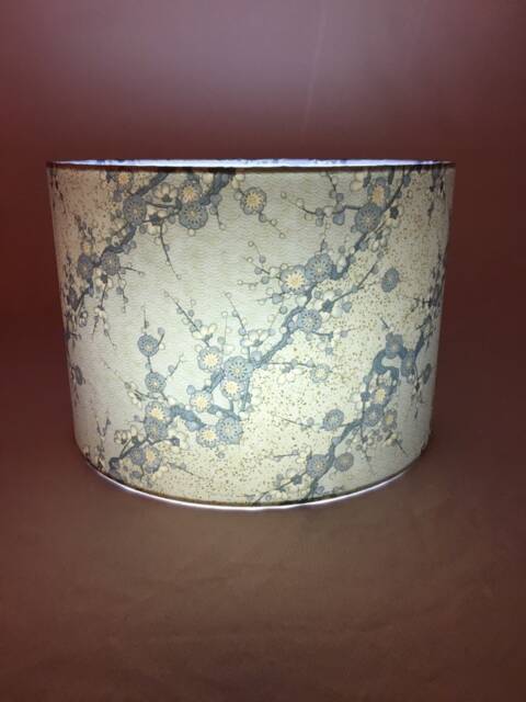 Lampshade 30 cm Drum - Handmade With Japanese Hand Silk Screen Printed Chiyogami Paper Ceiling Or Lamp - image 1