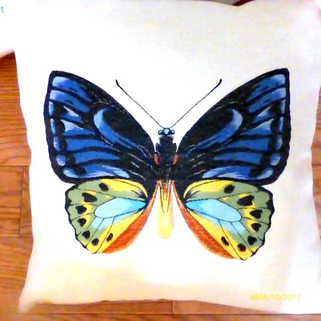 Blue Butterfly Tapestry Pillow Cover Extra-Large Floor Cushion - image 1