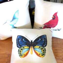 Blue Butterfly Tapestry Pillow Cover Extra-Large Floor Cushion - thumbnail 2
